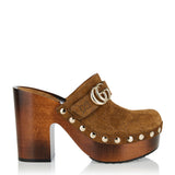 Gucci Logo-debossed suede clogs