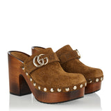 Gucci Logo-debossed suede clogs