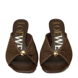 Loewe Paula's Ibiza Pebble Soft raffia mules