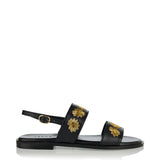 Levka Aprica leather sandals with gold embroidery