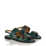Levka Verva leather floral sandals