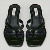 Toteme Croc-effect leather thong sandals