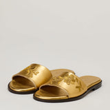 Levka Embroidered leather slide sandals