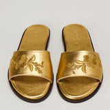 Levka Embroidered leather slide sandals