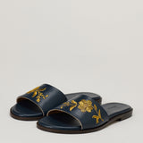 Levka Embroidered leather slide sandals