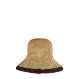 Striped raffia bucket hat