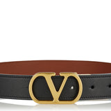 Reversible VLogo signature leather belt