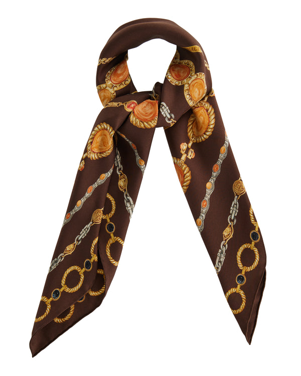 Print silk twill scarf