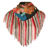 Etro Silk jacquard scarf with fringing