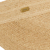 Chloé Printed silk-trimmed woven raffia sunhat