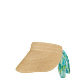 Chloé Printed silk-trimmed woven raffia sunhat