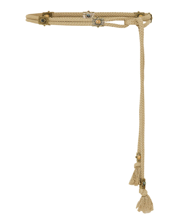 Aleea embellished tasseled cord belt