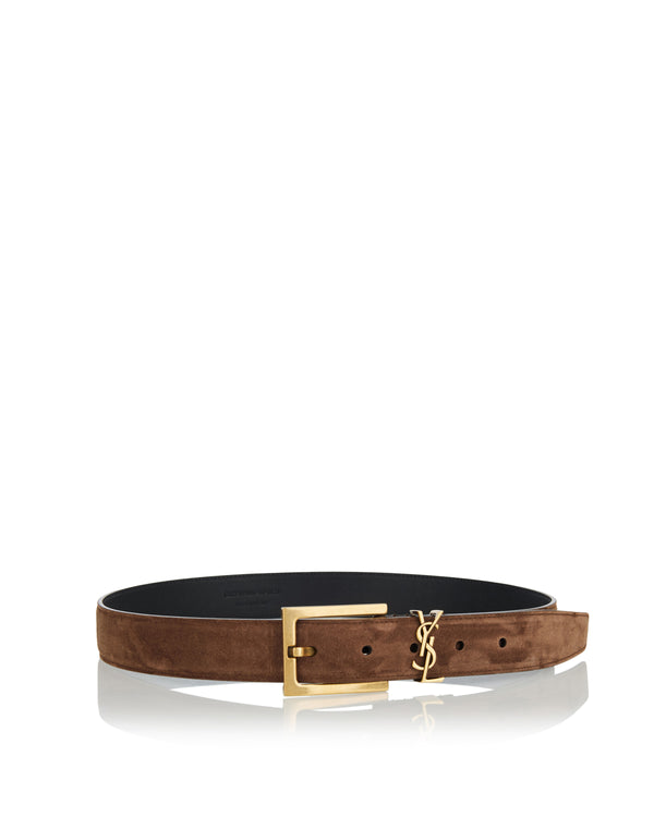 Saint Laurent Cassandre suede belt