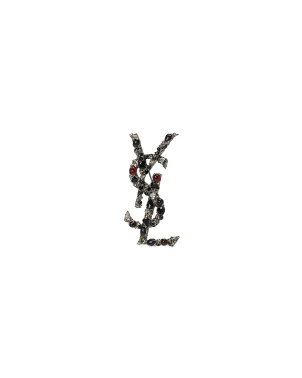 Saint Laurent Cassandre crystal brooch