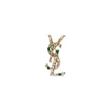 Saint Laurent Cassandre crystal brooch