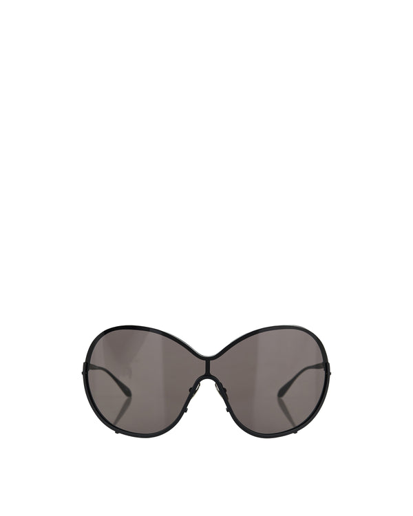 Alaïa Mask large round-frame metal sunglasses