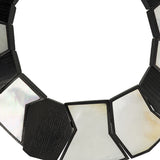 Mother of pearl bog oak necklace