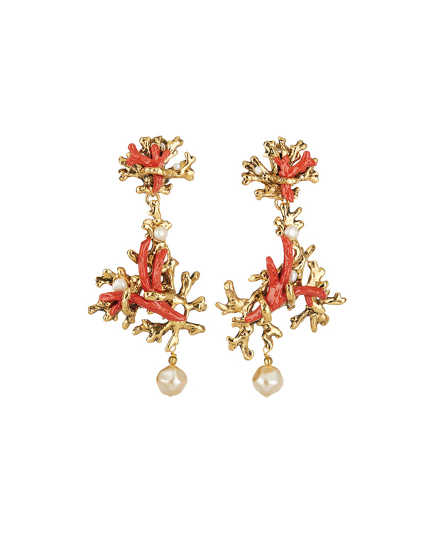 Coral drop earrings