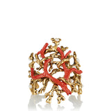 Saint Laurent Coral sculptural cuff bracelet