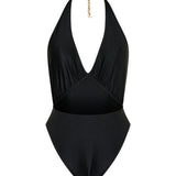 Saint Laurent Gathered halterneck swimsuit