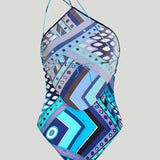 Pucci Vivara print cross-strap swimsuit