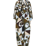 Pucci Occhi print silk kaftan with embroidery