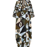 Pucci Occhi print silk kaftan with embroidery