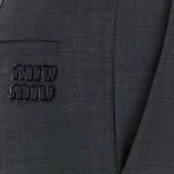 Miu Miu Charcoal mohair blend trousers