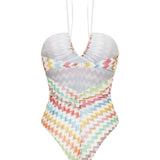 Missoni Zigzag halterneck swimsuit