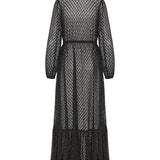 Spiderweb motif flounce cover-up dress