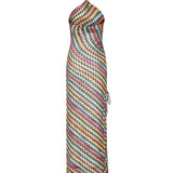 Missoni Zigzag lamé halterneck long dress