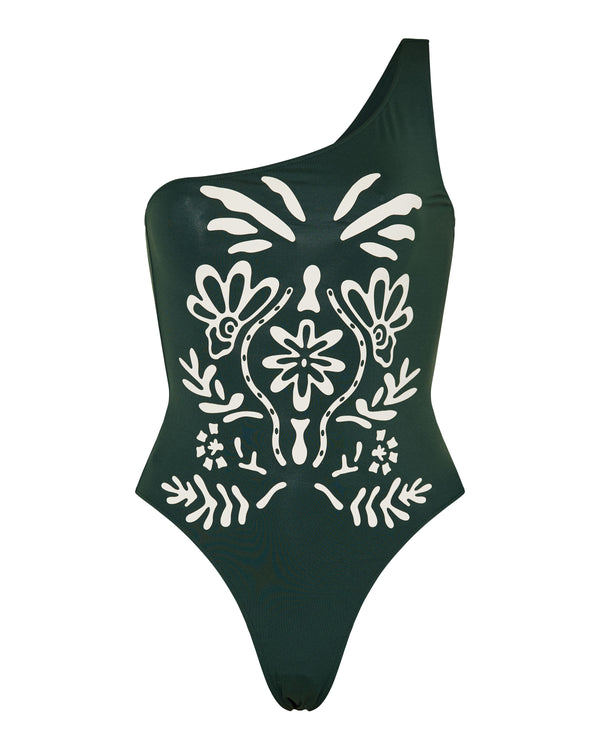 Eres Gemme printed one-shoulder swimsuit