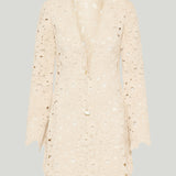 Anjuna Crochet long-sleeve mini dress