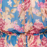 Anjuna Long-sleeve short floral kaftan