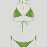 Sommer Swim Stella triangle bikini top & Eboni tie-side bikini bottom set