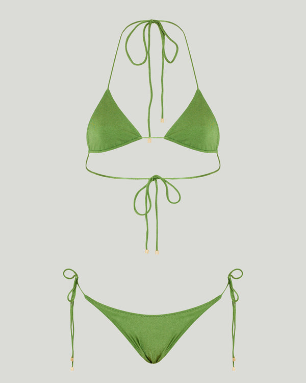 Sommer Swim Stella triangle bikini top & Eboni tie-side bikini bottom set