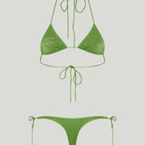 Sommer Swim Stella triangle bikini top & Eboni tie-side bikini bottom set