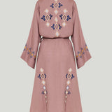 House of Aegae Korinthia embroidered long kaftan dress