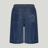 Loewe Wide-leg Anagram-detailed cotton shorts