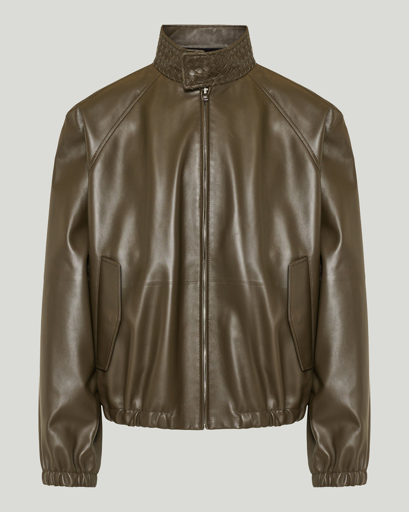 Bottega Veneta Raglan-sleeve leather jacket