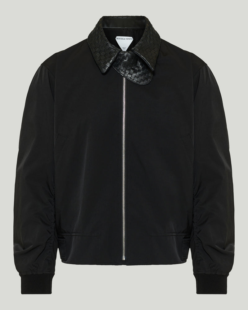 Bottega Veneta Intrecciato leather-trimmed down jacket