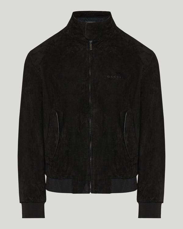 Gucci High-neck logo embroidered jacket