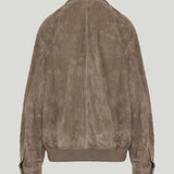 Frame Long-sleeve suede bomber jacket