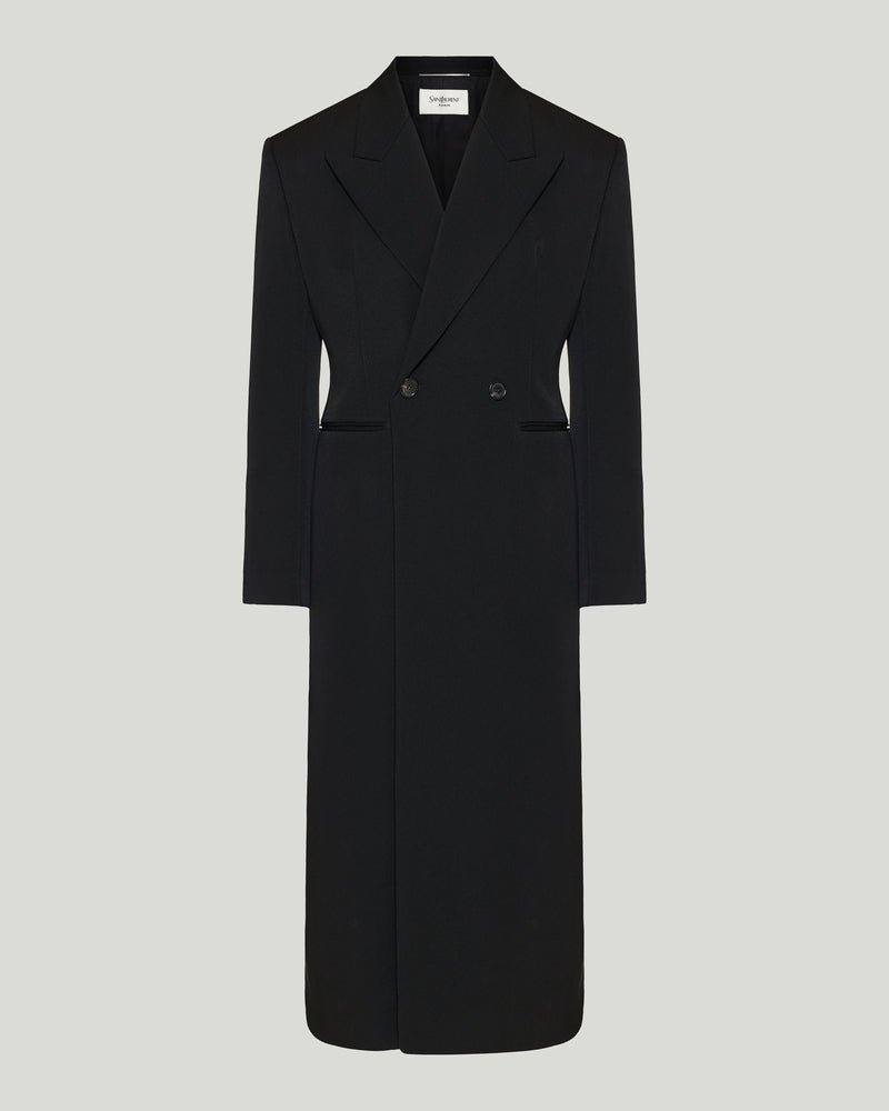 Saint Laurent long grain de poudre coat