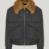 AMI Paris Shearling-trimmed jacket
