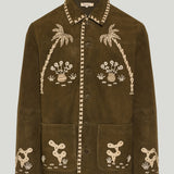 Baziszt Embroidered whipstitch leather jacket