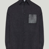 Loewe Leather-pocket wool and silk overshirt