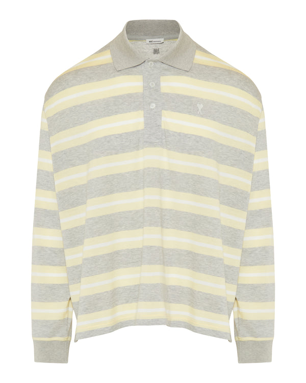 Ami Paris Striped cotton polo