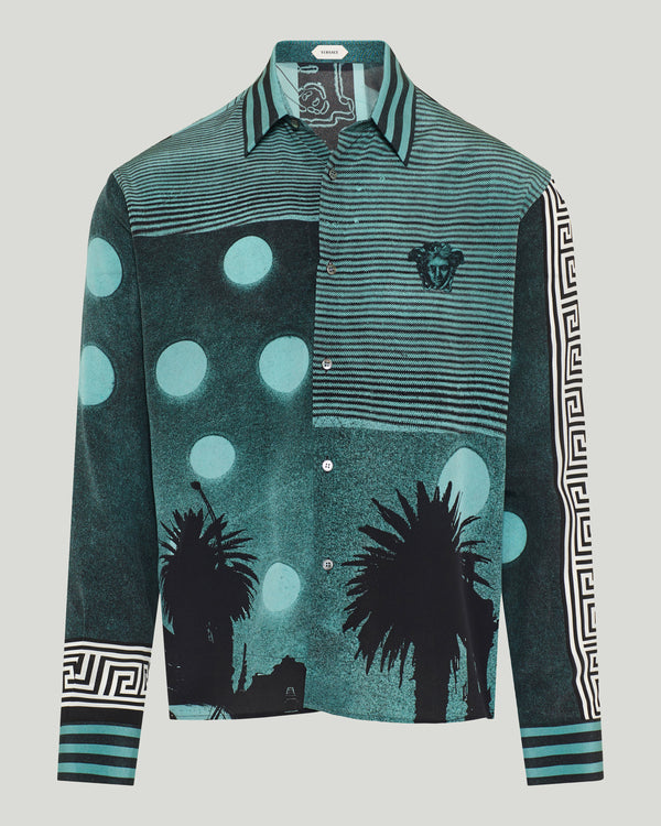 Versace Printed silk crepe de chine shirt
