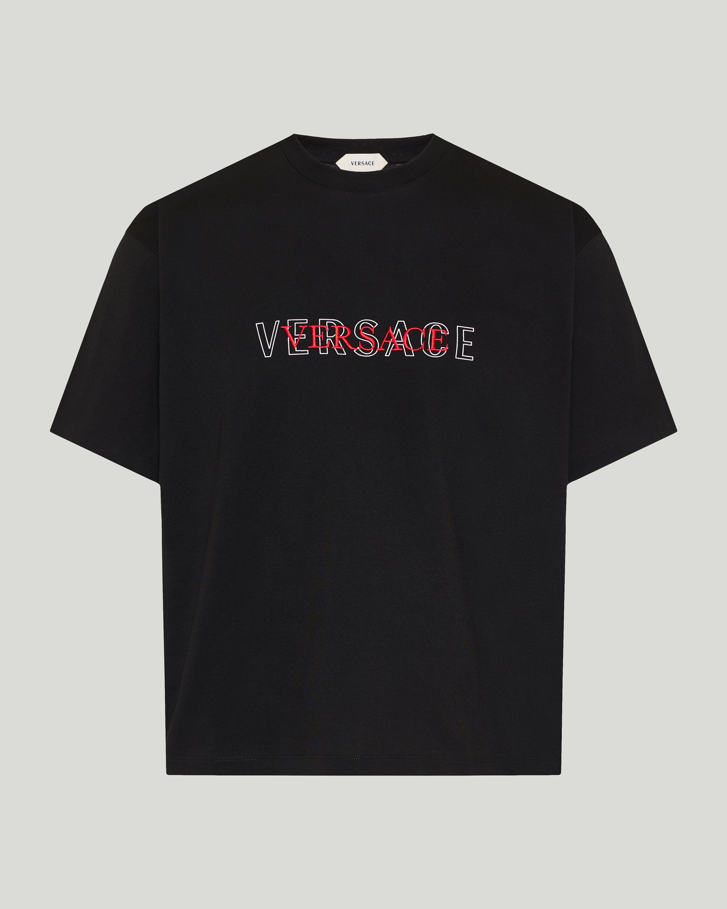 Versace Embroidered logo cotton jersey t-shirt – Luisa World